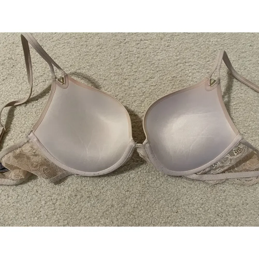 36B Very Sexy Push-Up Victoria's Secret Women's Nude Underwire Bra Lace Band